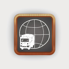 truck shipping doodle