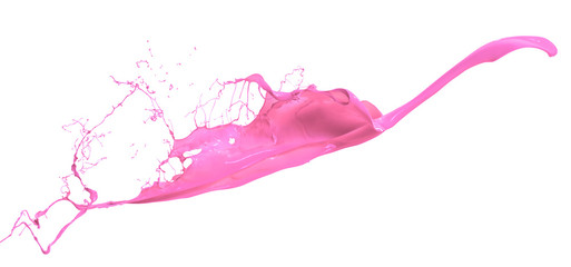 Pink paint splashing isolated on white background121