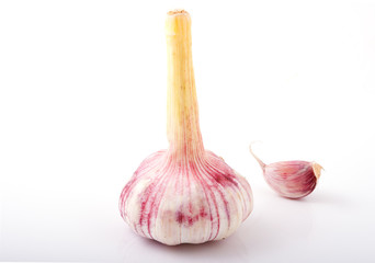 Bulb of garlic and a clove