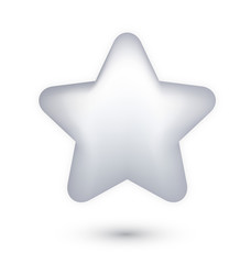 Obraz premium 3D silver star on white