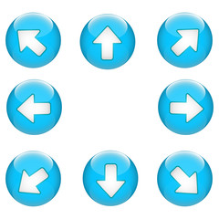 3D Arrow Button Direction Blue