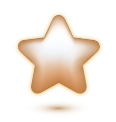 3D bronze star on white