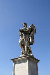 Fototapeta na wymiar Rome,Italy,Ponte Sant'Angelo,Angel,spring.