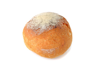 sour dough roll on white background