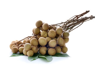 Freshness longans on white background