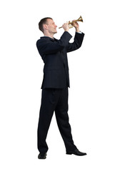 Obraz premium Businessman play fife