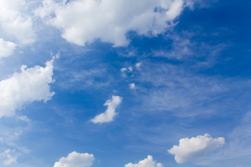 Fantastic soft white clouds and blue sky  background,Beautiful sky.