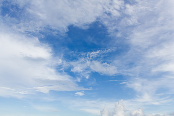 Fantastic soft white clouds and blue sky  background,Beautiful sky.