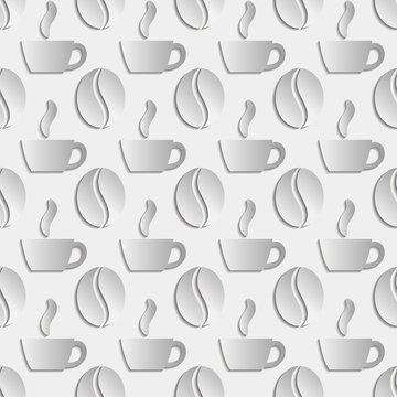 vector seamless pattern with coffee beans