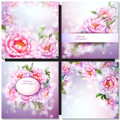 Set of flower backgrounds