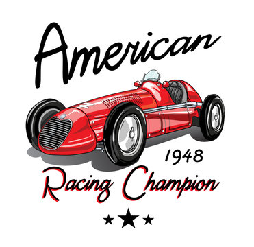 vintage race car for printing/Vector vintage sport racing car/T-shirt Graphics/Vintage typography/retro race car set/Vector Cartoon Retro Hot Rod/Vector Hot Rod/T-shirt printing designs