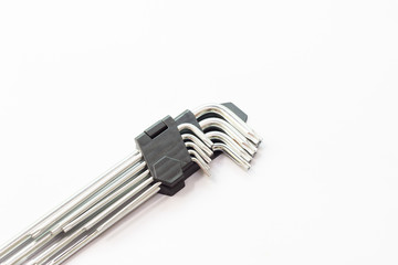 Torx wrench on white background.