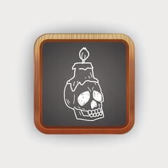 skull candle doodle