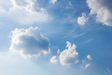 Fantastic soft white clouds and blue sky  background,Beautiful sky.