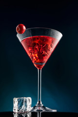 Wineglass with the cocktail