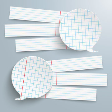 2 Checked Paper Speech Bubbles 6 Banners 