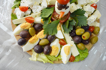 Well decorated food, canapes, cold,cuts, buffet
