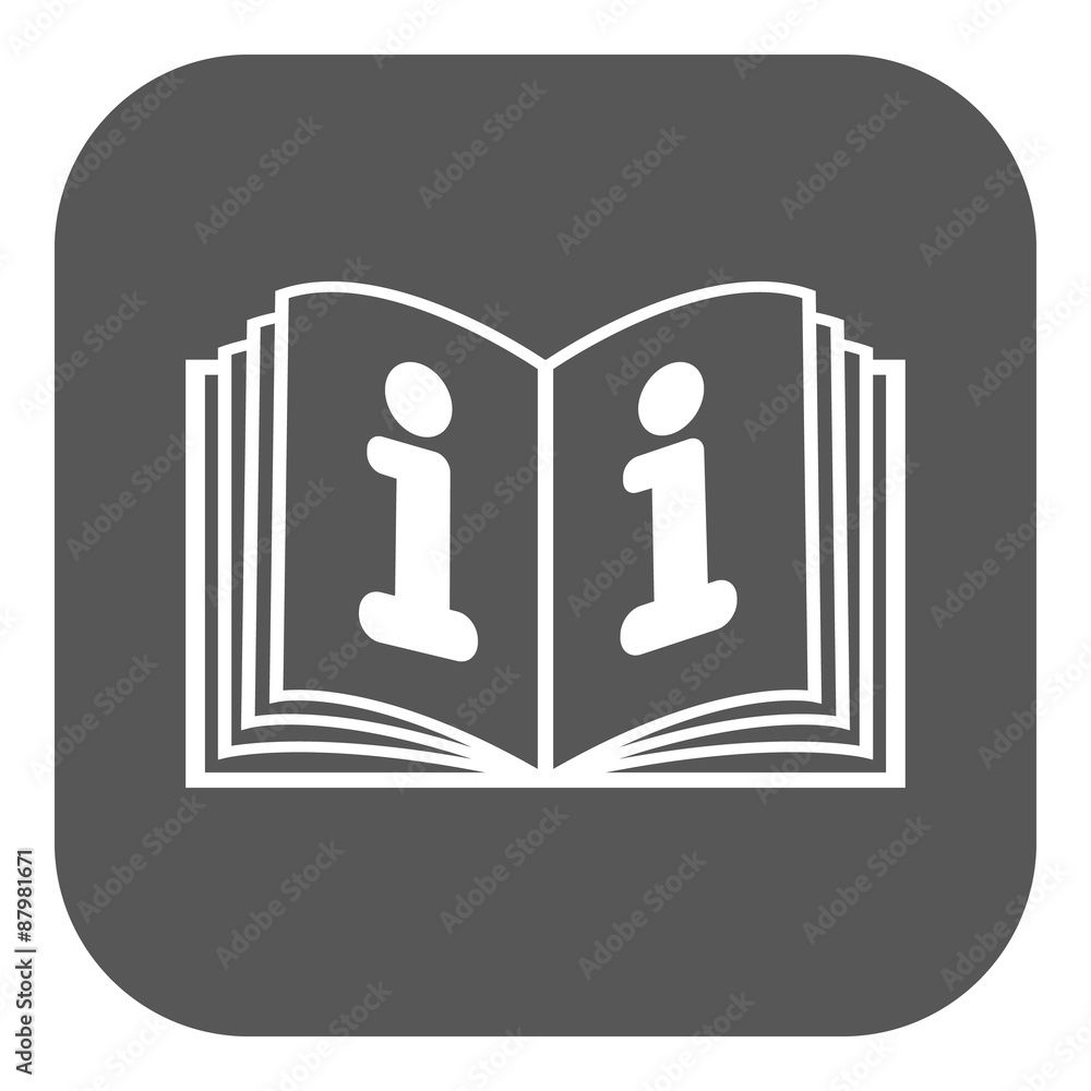 Poster the open book icon. manual and tutorial, instruction, encyclopedia symbol. flat