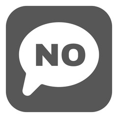 The NO speech bubble icon. Social network and web communicate symbol. Flat