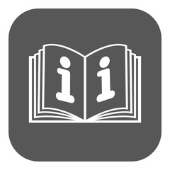 The open book icon. Manual and tutorial, instruction, encyclopedia symbol. Flat