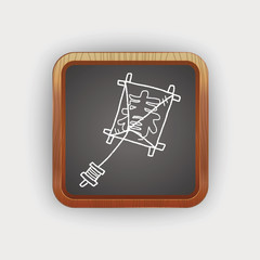 Japanese spring word kite doodle