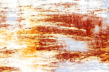 A background of peeling paint and rusty old metal