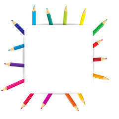 Fototapeta premium multicolored vector pencils on white background 