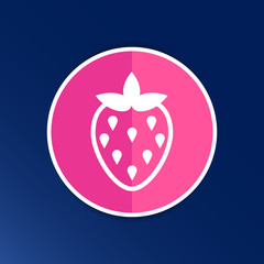 Vector monochrome illustration of strawberries logo food