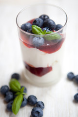 Yogurt with blueberries