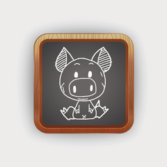 Chinese Zodiac pig doodle drawing