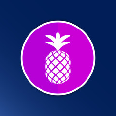 Pineapple closeup cartoon sketch hand drawn illustration