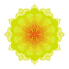 Hand drawing zentangle mandala element in different colors