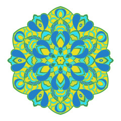 Hand drawing zentangle mandala element in different colors