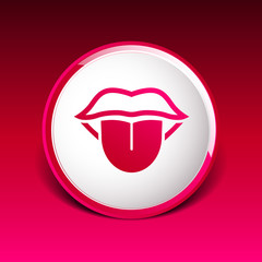 Tongue icon vector isolated human fun anatomical