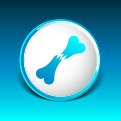 bone fracture flat icon caution nuclear radiation sign symbol 