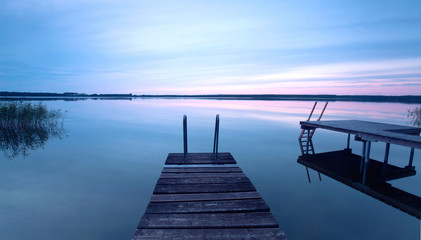 Obraz premium abends am Steg