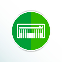 Black synthesizer keyboard piano music icon vector