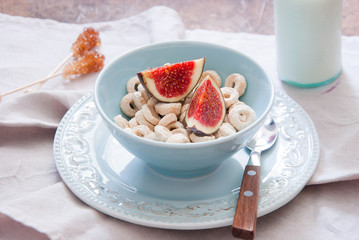 Bowl of Oat Cereal and Figs