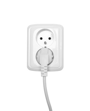 Electric outlet isolated on white with clipping path