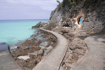 Beach with rocks in water, Boracay island