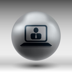 office work icon icon laptop isolated human sitting business