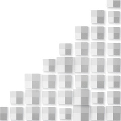 Obraz premium Vector Abstract geometric shape from gray cubes. 