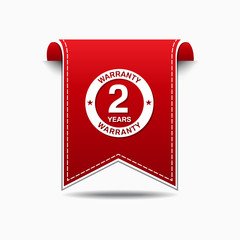 2 Years Warranty Red Vector Icon Design
