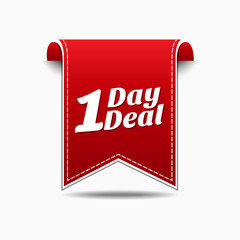 1 Day Deal Red Vector Icon Design