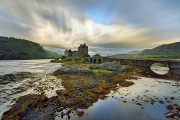 Fototapeta na wymiar Eilean Donan Castle, Loch Duich, Scotland, UK - panorama