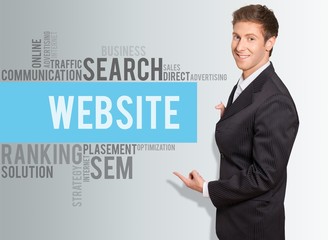 Sign, Holding, Businessman.