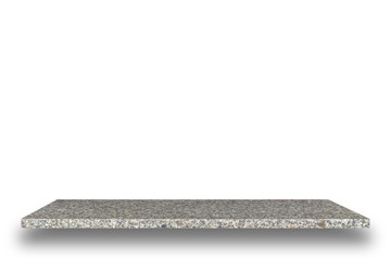 Empty top of natural stone shelves isolated on white background