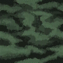 Ingelijste posters Octagon camouflage seamless pattern green black © razor33