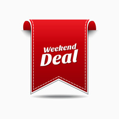 Weekend Deal Red Vector Icon Design