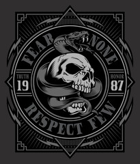 Snake skull graphic design